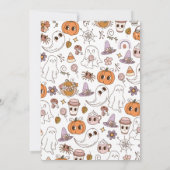 Meisje Twee Spooky Retro Halloween Verjaardag Kaart (Achterkant)