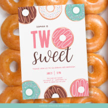 Meisje Twee Sweet Donut 2e Verjaardagsfeest