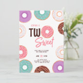 Meisje Twee Zoete 2e Verjaardag Uitnodiging (Staand voorkant)