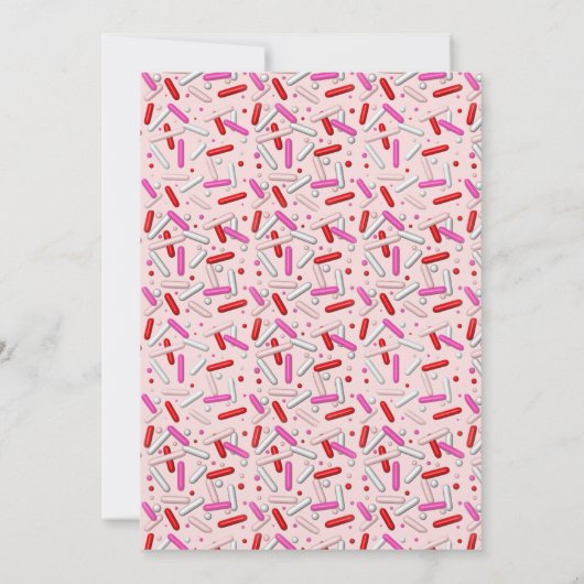 Meisje tweede verjaardag rode roze sprinkles kaart (Achterkant)