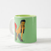 meisje tweekleurige koffiemok (Voorkant links)