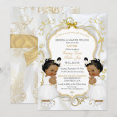 Meisje tweeling doop doopsel goud etnisch kaart (Voorkant / Achterkant)