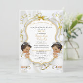 Meisje tweeling doop doopsel goud etnisch kaart (Staand voorkant)