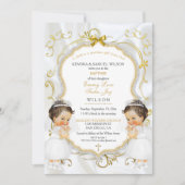 Meisje tweeling doop doopsel goud kaart (Voorkant)