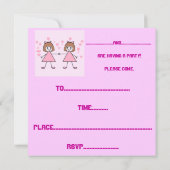 Meisje tweeling, het is onze Birthday Party. Kaart (Achterkant)