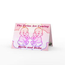 Meisje tweeling komt Baby shower Kaart