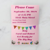 Meisje tweeling komt Baby shower Kaart (Binnen)