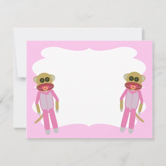 Meisje Twins Douche of Aankondiging (Achterkant)