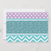 Meisje Uil Paarse Blauwgroen Uitnodiging Kaart (Achterkant)