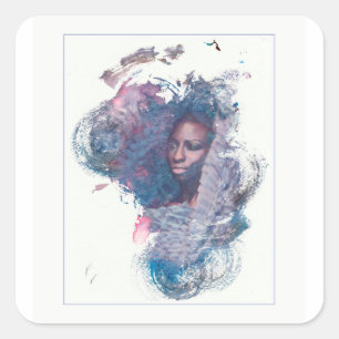 Meisje uit Afrika Vierkante Sticker