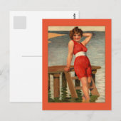  meisje uit de jaren 1900 briefkaart (Voorkant / Achterkant)