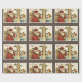  meisje uit de jaren 1910 dat Kerstmis met de kers Cadeaupapier (Vlak)