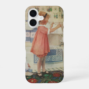 Meisje uit grootmoeders tijd, kind doet was ophang iPhone 16 hoesje