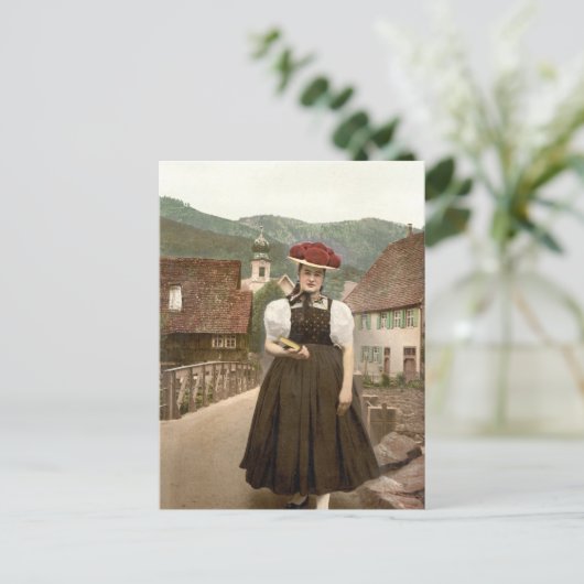 Meisje uit het Zwarte Woud in Duitsland (1900) Briefkaart (Staand voorkant)