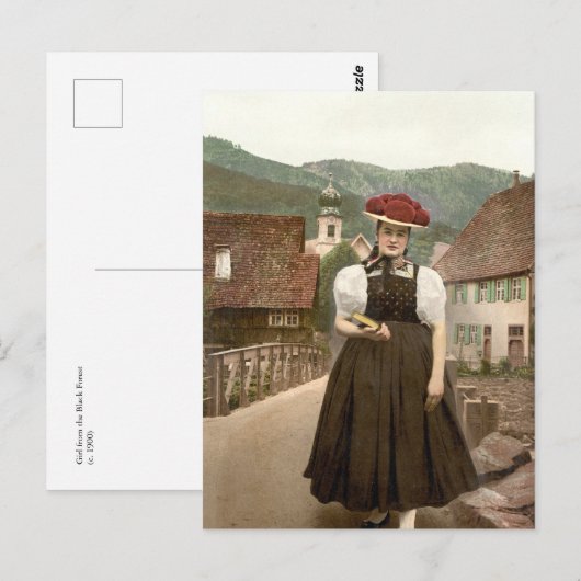 Meisje uit het Zwarte Woud in Duitsland (1900) Briefkaart (Voorkant / Achterkant)