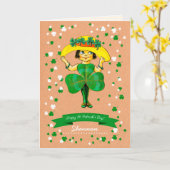  meisje uit Ierland St. Patrick's Day Kaart (Gele Bloem)