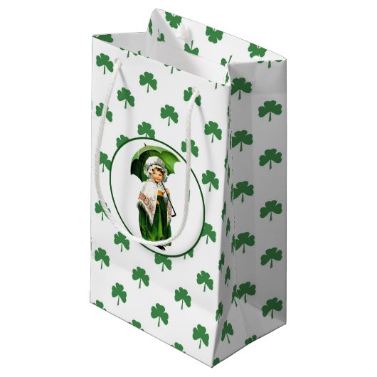  meisje uit Ierland St. Patrick's Day Klein Cadeauzakje (Voorkant Gekanteld)