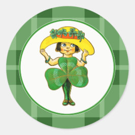  meisje uit Ierland St. Patrick's Day Ronde Sticker