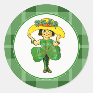  meisje uit Ierland St. Patrick's Day Ronde Sticker