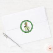  meisje uit Ierland St. Patrick's Day Ronde Sticker (Envelop)