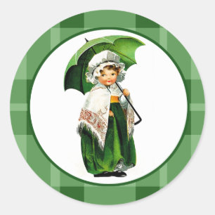  meisje uit Ierland St. Patrick's Day Ronde Sticker