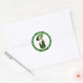  meisje uit Ierland St. Patrick's Day Ronde Sticker (Envelop)