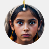 meisje uit India Versierd met goud Keramisch Ornament (Achterkant)