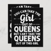 Meisje uit queens ny new york cadeau grappig thuis (Voorkant / Achterkant)