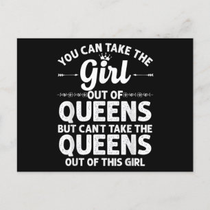 Meisje uit queens ny new york cadeau grappig thuis feestdagenkaart