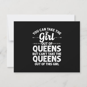 Meisje uit queens ny new york cadeau grappig thuis RSVP kaartje