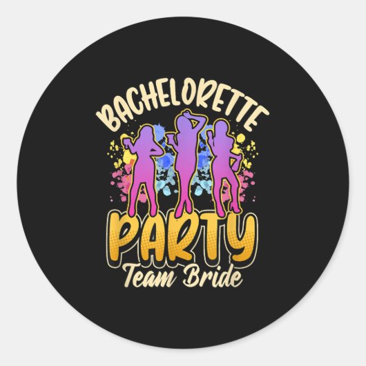 Meisje-uitje Team Bruid Ronde Sticker (Voorkant)
