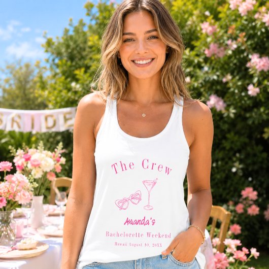Meisje-uitstap Weekend Feest Crew Strand Roze Tanktop