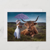 Meisje Umbrella Bull Fotografie Postcrossing Briefkaart (Voorkant / Achterkant)