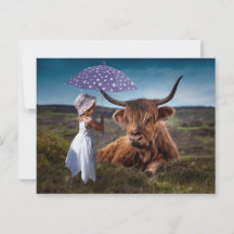 Meisje Umbrella Bull Fotografie Postcrossing