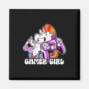 Meisje Unicorn Gaming Schattige Videogame Lover Co Magneet