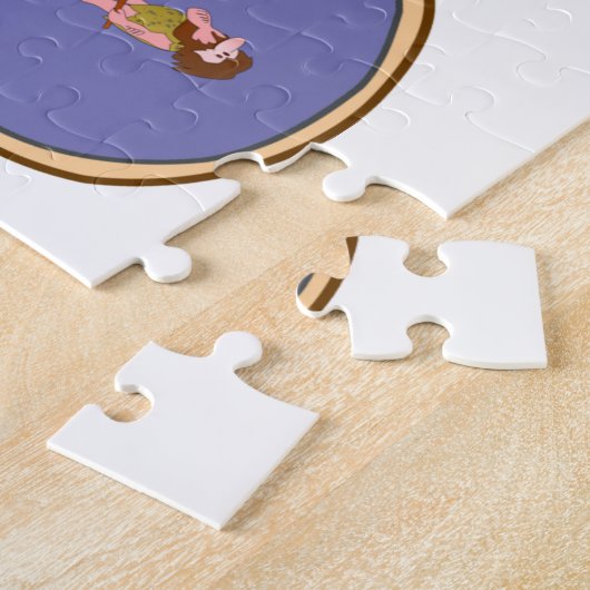 Meisje V Guy grappig design -  Legpuzzel (Zijkant)