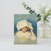 Meisje Valentijn krant Feestdagenkaart (Staand voorkant)