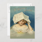 Meisje Valentijn krant Feestdagenkaart (Voorkant / Achterkant)