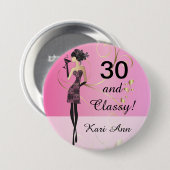 Meisje van 100e verjaardag | DIY-tekst Ronde Button 7,6 Cm (Voorkant /achterkant)