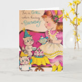 meisje van 1940 kaart (Gele Bloem)