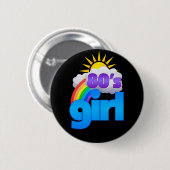Meisje van 80 ronde button 5,7 cm (Voorkant /achterkant)