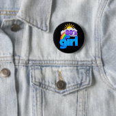 Meisje van 80 ronde button 5,7 cm (In situ)