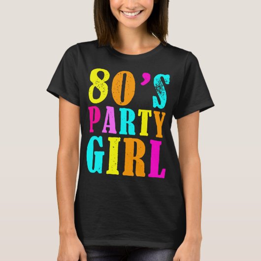 Meisje van de 80s-partij t-shirt (Voorkant)
