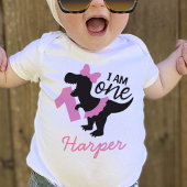 Meisje van de eerste verjaardag Dinosaur met Tutu 