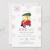 Meisje van de eerste verjaardag van het jaar kaart (Voorkant)