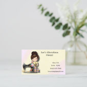 Meisje van de Floral Sewing Machine Visitekaartje (Staand voorkant)