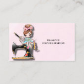 Meisje van de Floral Sewing Machine Visitekaartje (Achterkant)