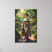 Meisje van de Groene Tuin Canvas Afdruk (Voorkant)