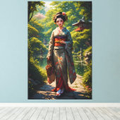 Meisje van de Groene Tuin Canvas Afdruk (Insitu (Houten vloer))