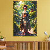 Meisje van de Groene Tuin Canvas Afdruk (Insitu (Woonkamer))